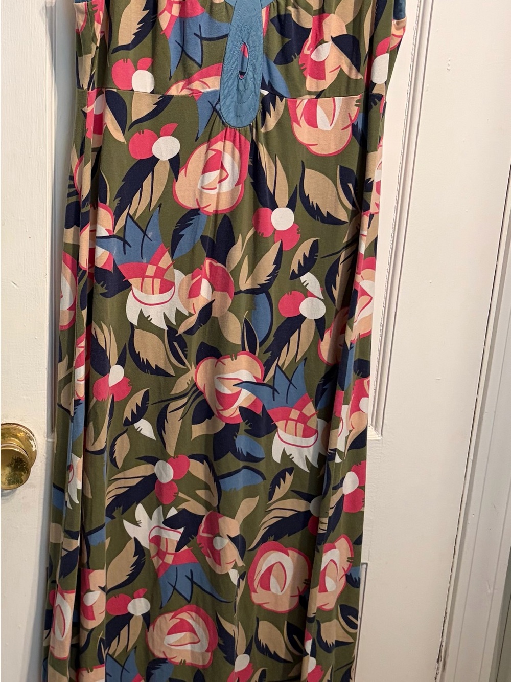 Biden Floral Dress with Pink & Blue Accents